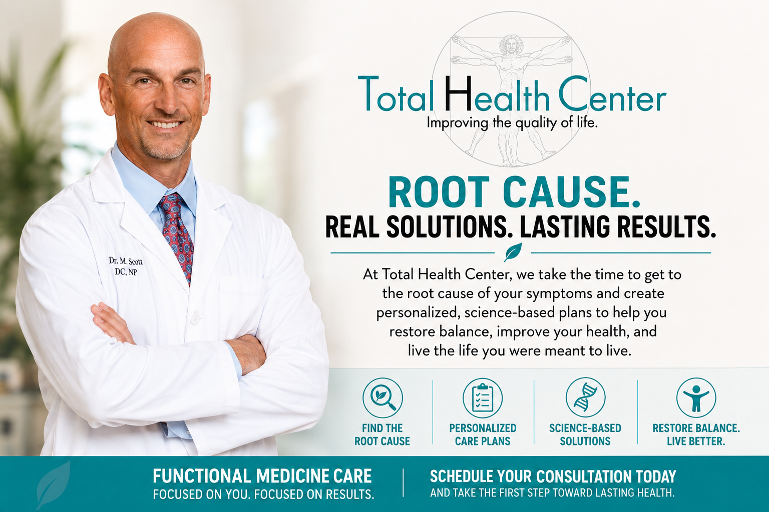 Dr. Mark Scott functional medicine consultation image for root cause healthcare and metabolic wellness in Virginia Beach