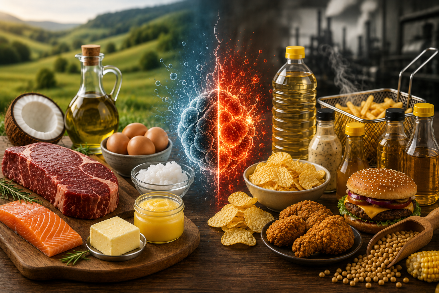 Comparison of stable whole food fats and industrial seed oils related to inflammation and metabolic health